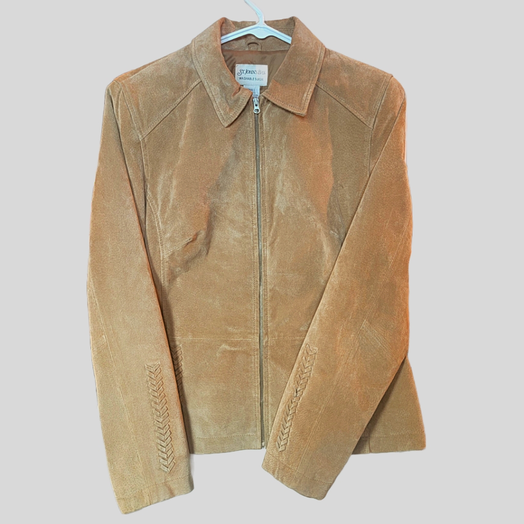 St Johns Bay * Washable Suede * Small * Full Zipper * Braid Detail * 2 Pockets *